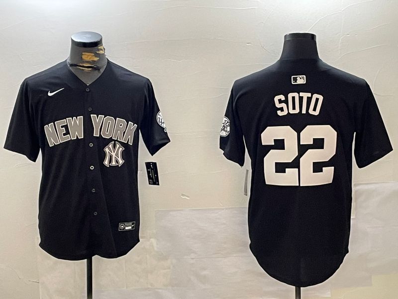 Men New York Yankees #22 Soto Black Game 2024 Nike MLB Jersey style 12023